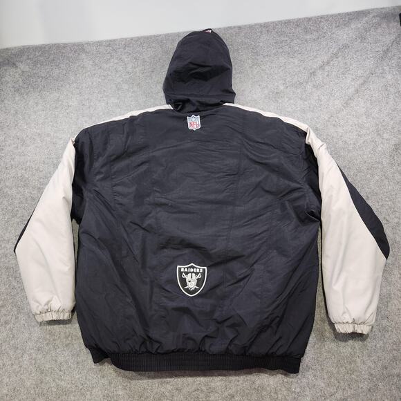 VTG 90s NIKE Las Vegas Raiders Jacket Mens 2XL Quilted Lined NFL Football Hooded - Picture 12 of 14